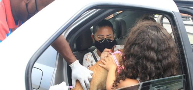 Maricá vacina animais em sistema drive thru